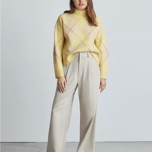 The Felted Merino Argyle Mockneck Sweater size large Everlane